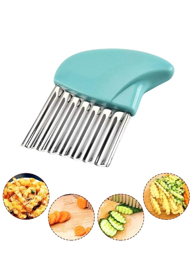 Crinkle Cutter Knife – Stainless Steel Wavy Vegetable & Fruit Slicer for Potatoes and French Fries - Image 1